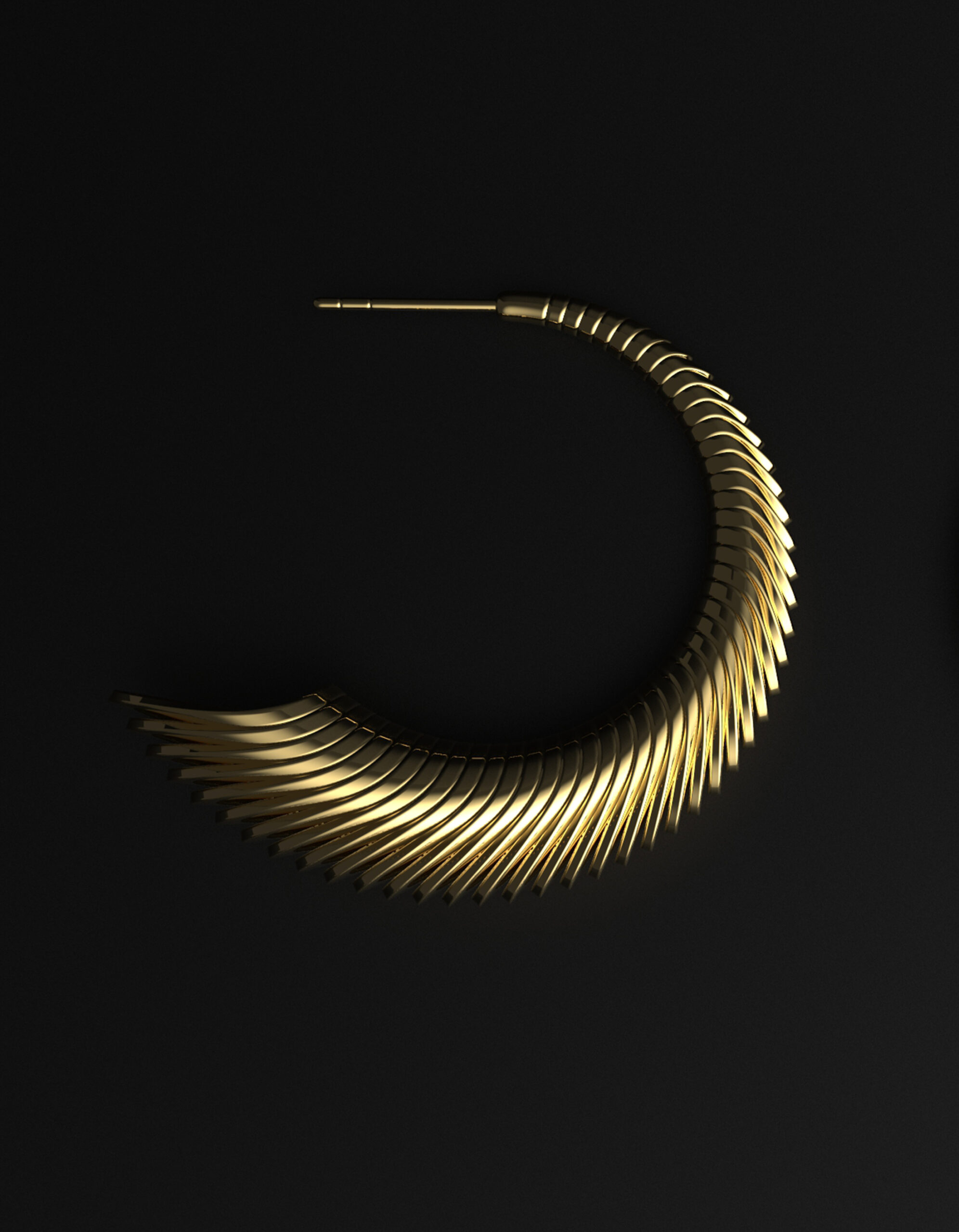 horn design hoop statement earrings