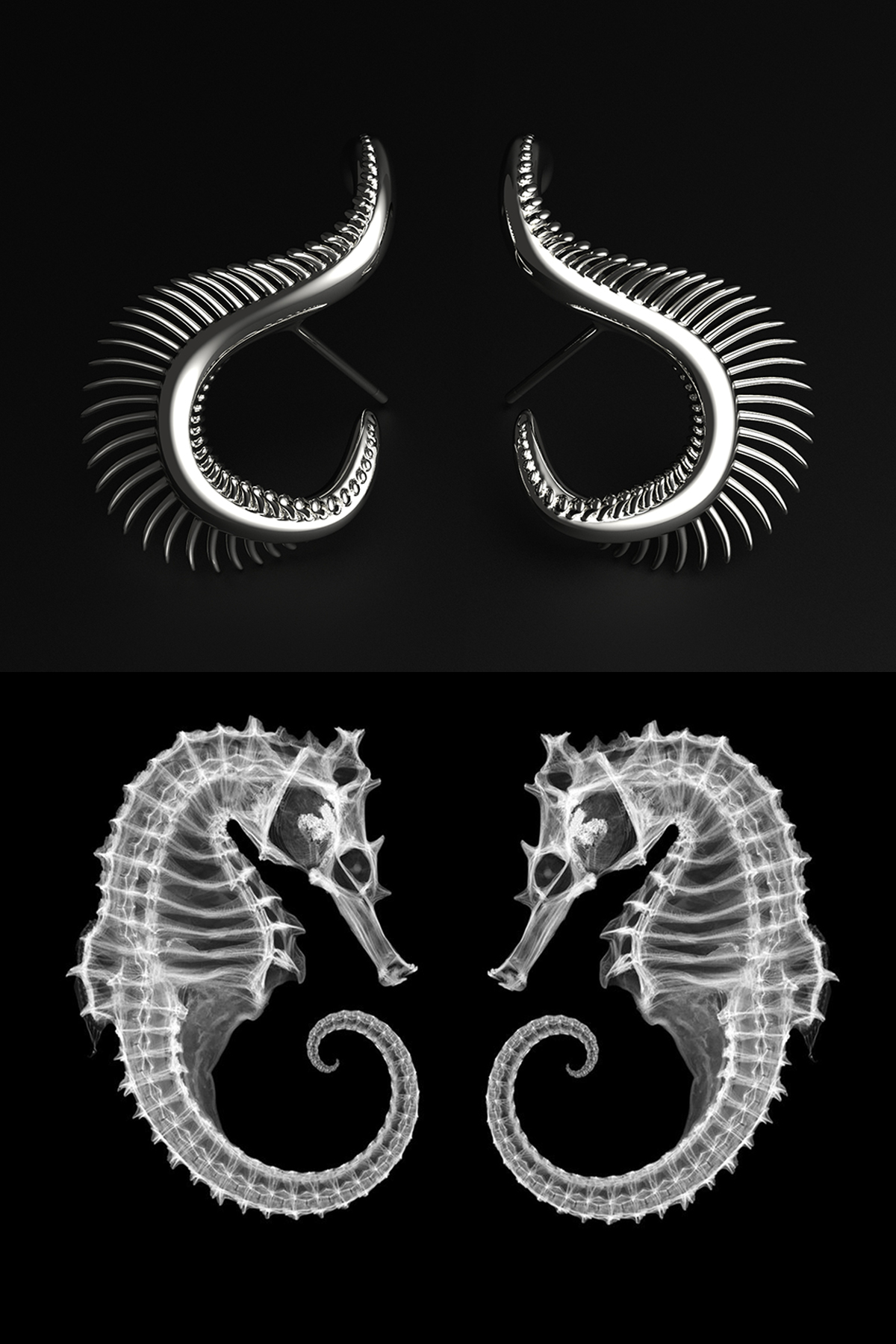 luxury seahorse earrings