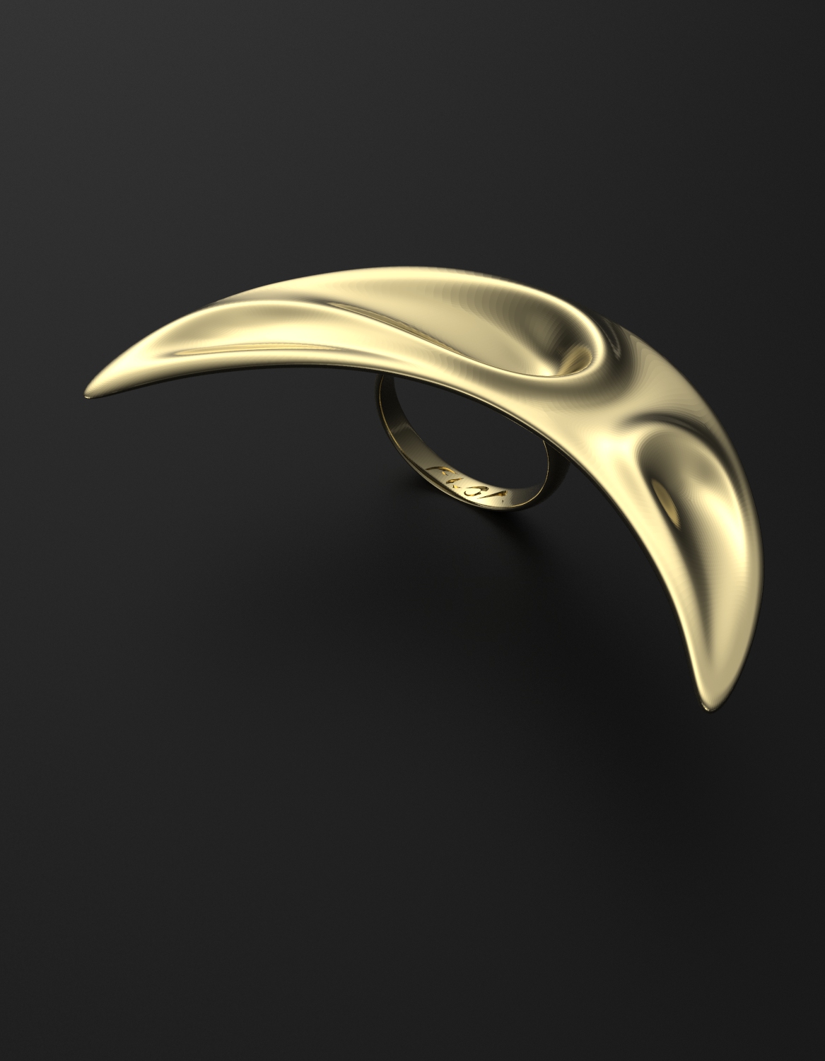 big moon cresent statement rings