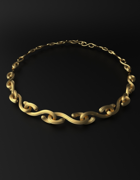 luxury gold plated chain necklace for evening