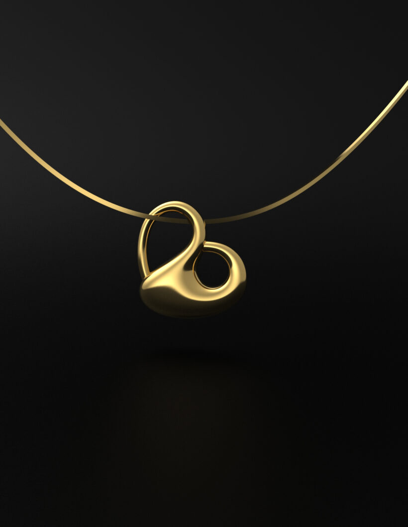 gold plated silver necklace heart