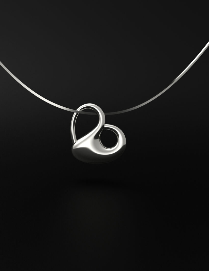 sterling silver necklace heart