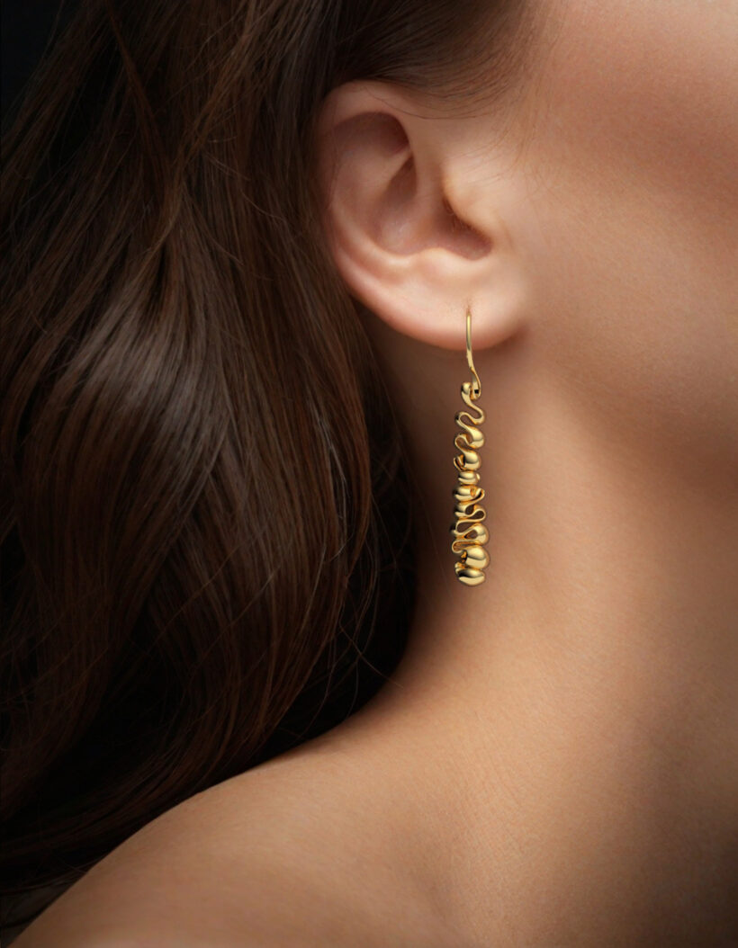 dripping honey golden earrings