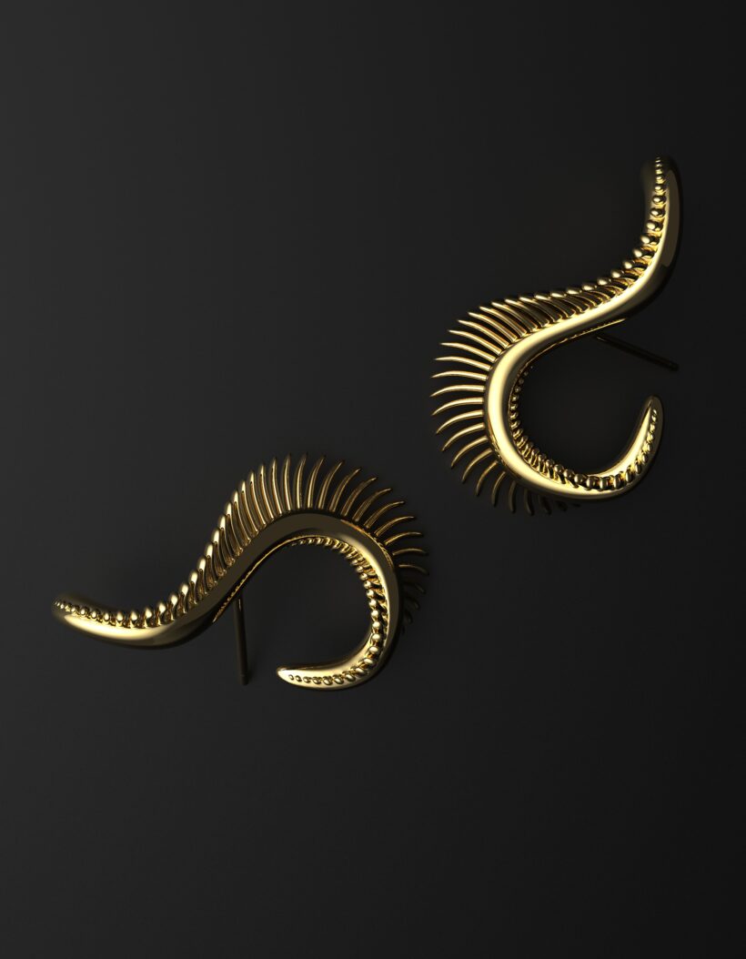 spiky curved hoop earrings