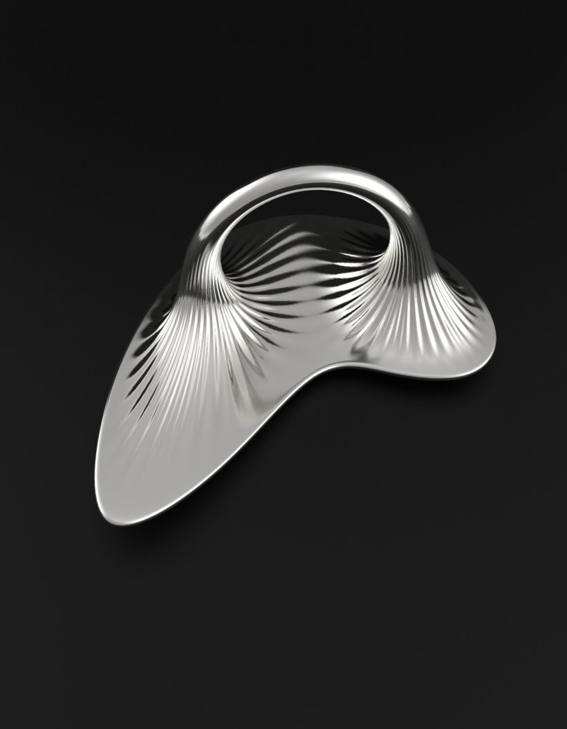 pleated irregular organic ring