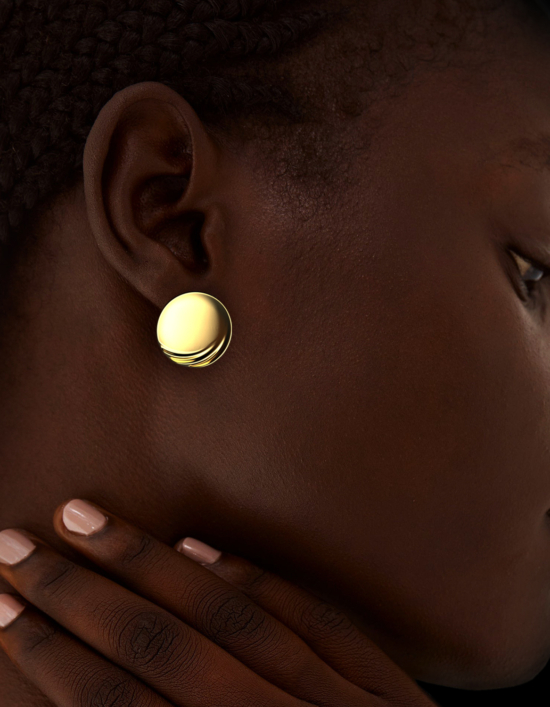 small circle statement earrings in gold