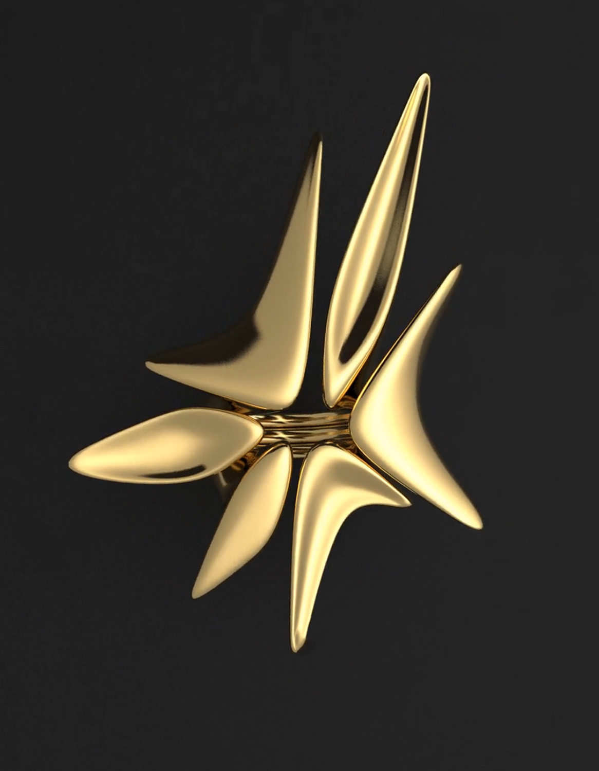 Avant Garde jewellery style - gold star ring Avant Garde jewellery style - gold star ring