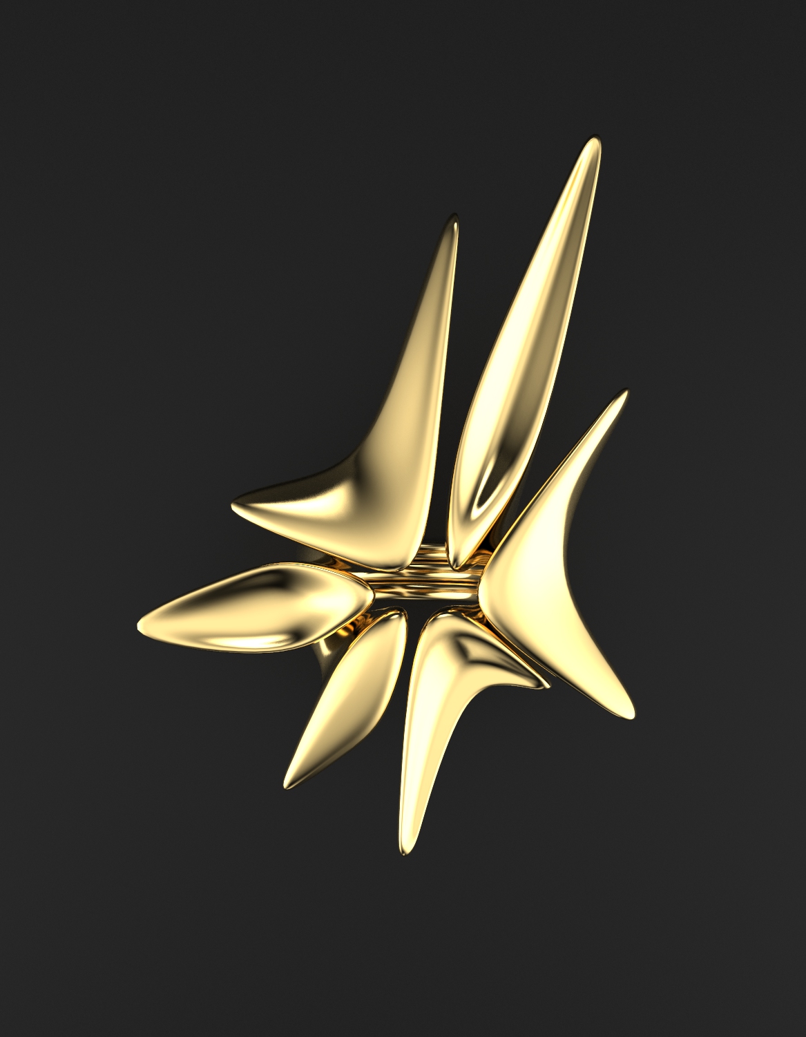 Gold stacked rings forming star by Floa Design