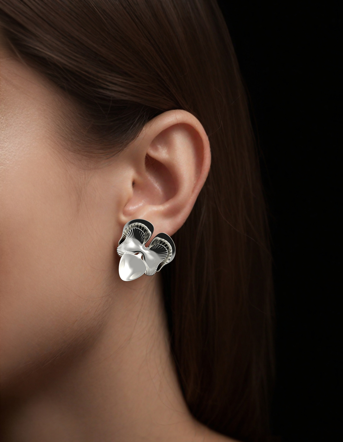 ladies designer stud earrings in silver by Floa Design ladies designer stud earrings in silver by Floa Design