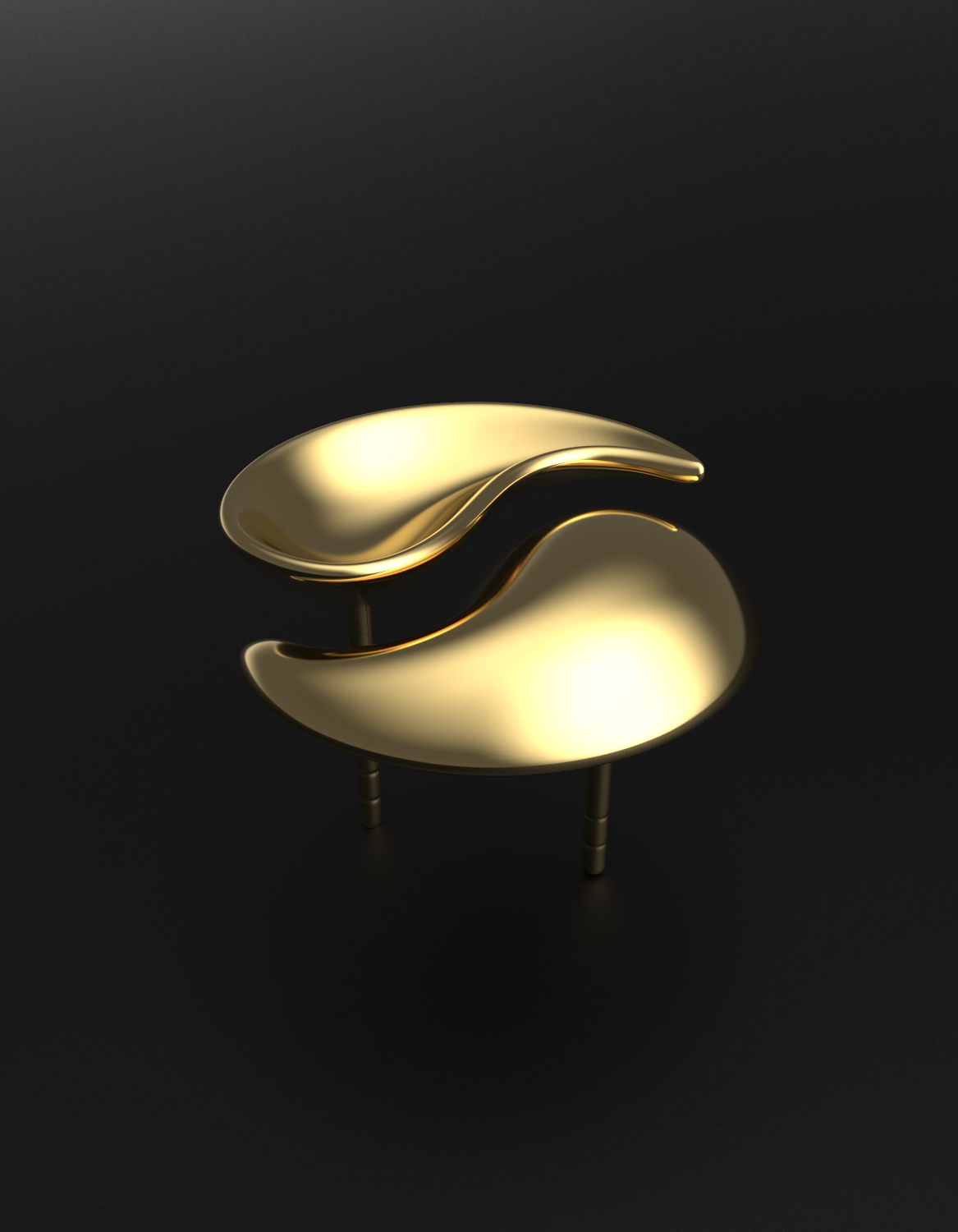 womens designer stud earrings in gold by Floa Design womens designer stud earrings in gold by Floa Design
