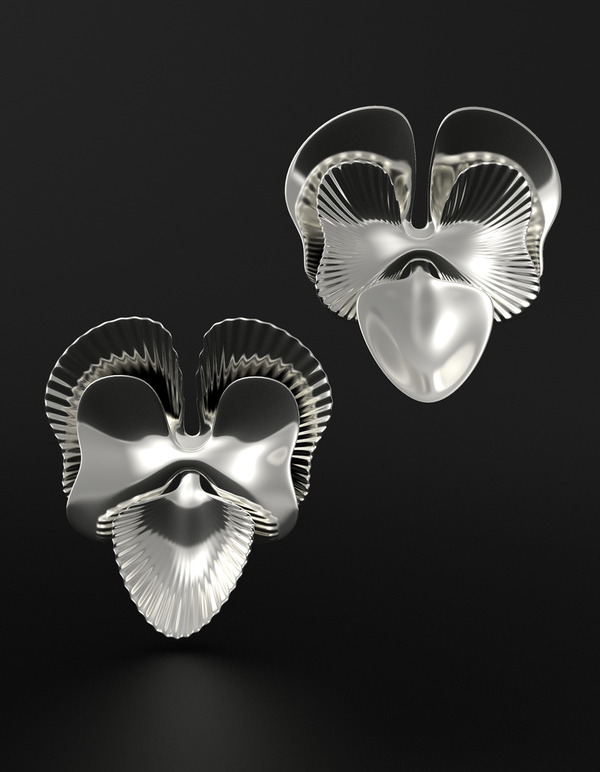 Organic Design Jewellery - silver flower earrings