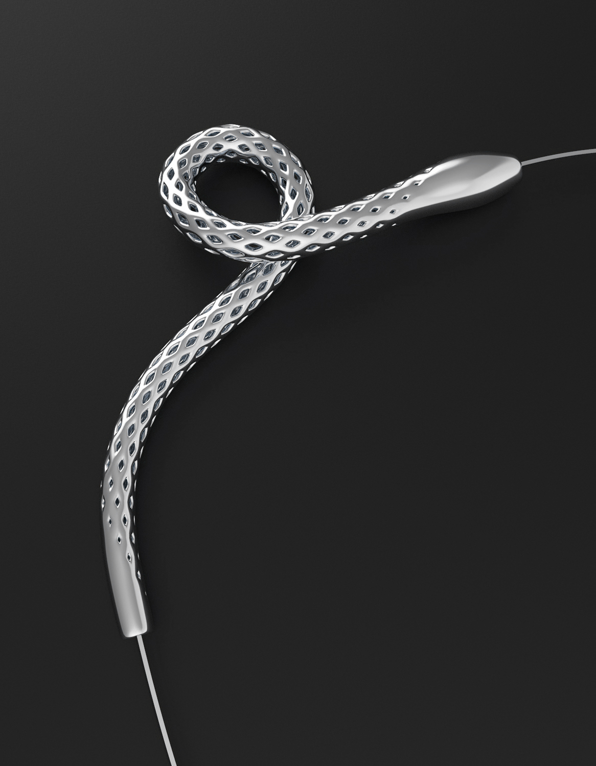 Organic Design Jewellery - silver snake necklace