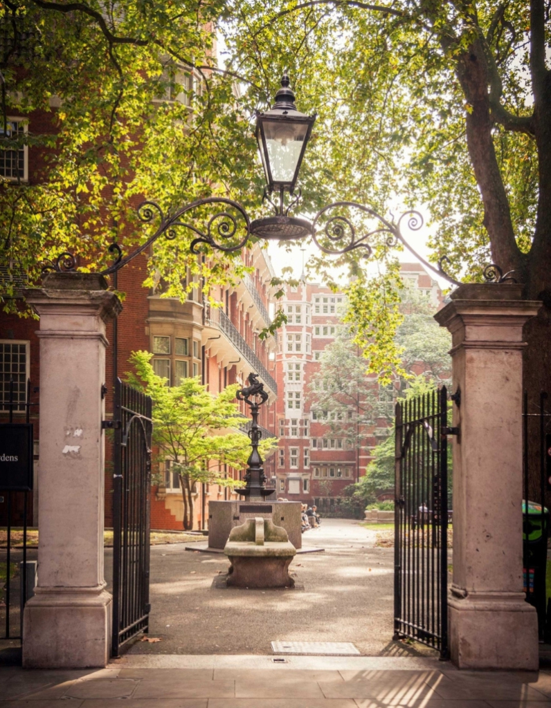 Mount Street Gardens in Mayfair London near the design studio where Floa Design contemporary jewellery is crafted